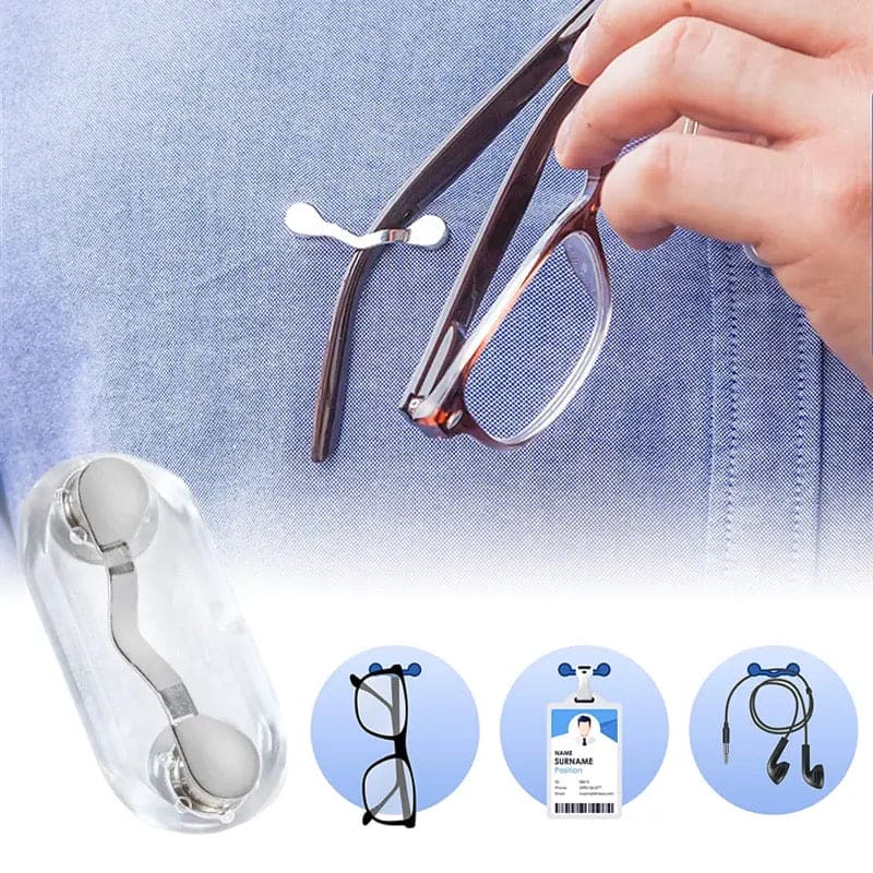 Magnetic Glass Holder, Multifunction Hang Eyeglass Holder, Portable Clothes Magnet Clip, Glasses Brooch Clips Magnetic Glass Holder, Multifunction Hang Eyeglass Holder, Portable Clothes Magnet Clip, Glasses Brooch Clips